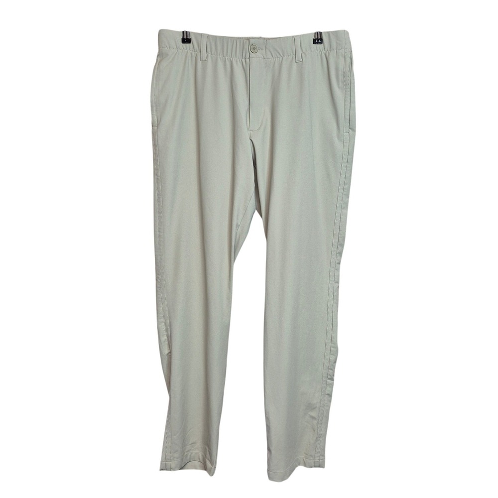 Under Armour Mens 36x32 (Fits 34x30.5) Golf Pants Tan Khaki Stretch Straight Leg